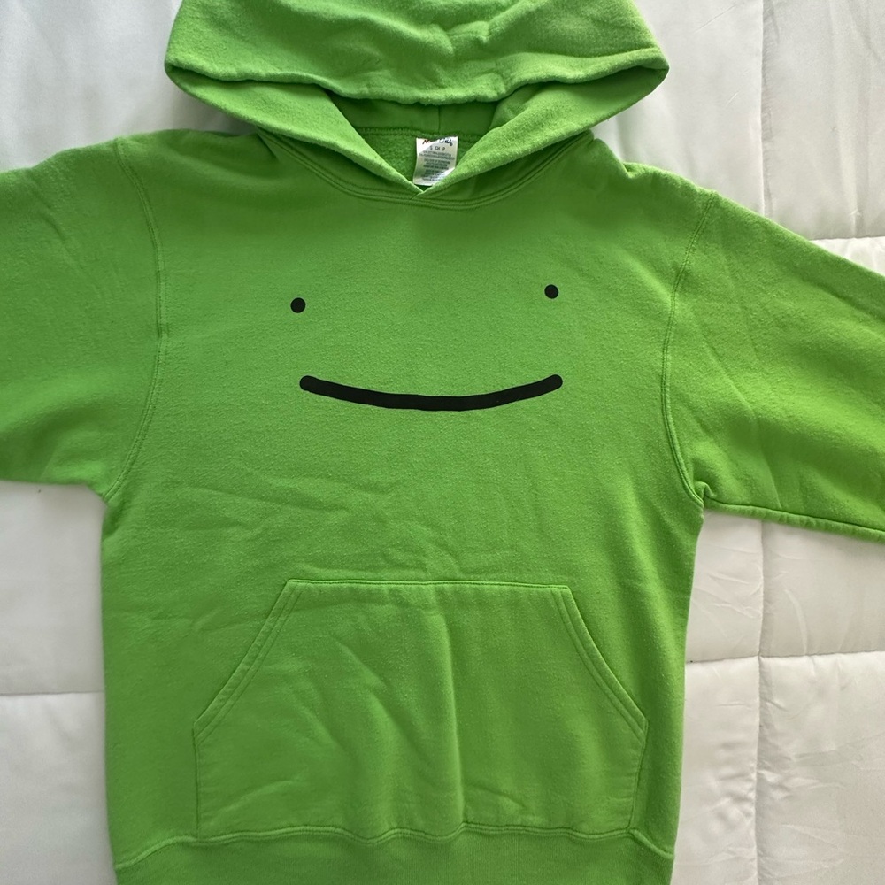 Vibrant Green Smiley Face Sweatshirt Hoodie